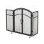 Pare-étincelles en fer avec portes et outils inclus, noir mat, 50,5 po x 32 po 5,5 po, facile d'accès, 50,5 po x 32 po x 5,5 po