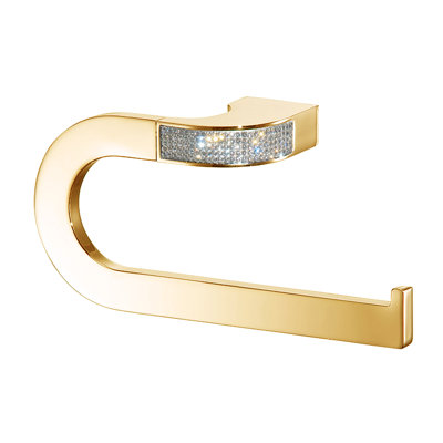 Anneau à serviette Cecilia Gold. Cristaux Swarovski transparents incrustés