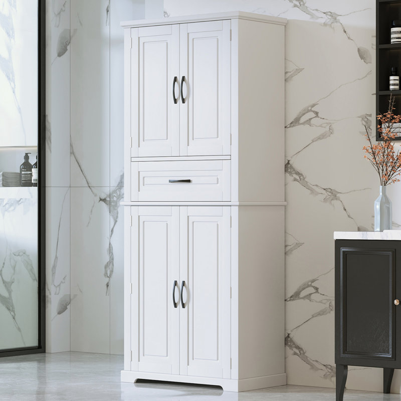 Bathroom Storage Cabinet With Multi-Functional Storage Space, Drawer With Slide Rails, Adjustable Shelf, Bathroom Storage
