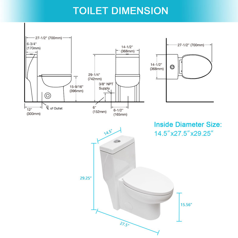 Modern Ceramic Toilet With Dual Flush And Space Design - Compact Bathroom Solution High Fixture