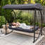 Balancelle de patio 3 places avec auvent réglable et balancelle d'extérieur avec coussin-275421019