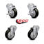 4 Inch Polyurethane Wheel Swivel Bolt Hole Caster Set with 2 Brake SCC-88884402