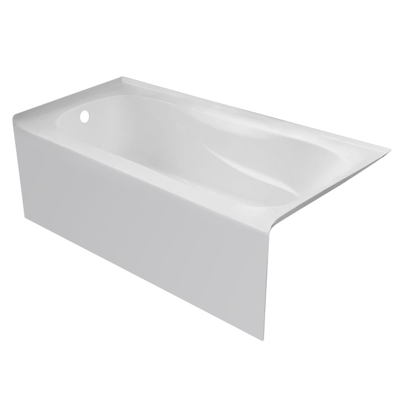 60'' x 30'' Soaking Acrylic Bathtub, Left, White