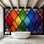 Peler et coller le papier peint mural Vitrail sans soudure géométrique coloré abstrait moderne art mural auto-adhésif et amovible