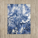 Haseltine Abstract Blue/Ivory White Area Rug