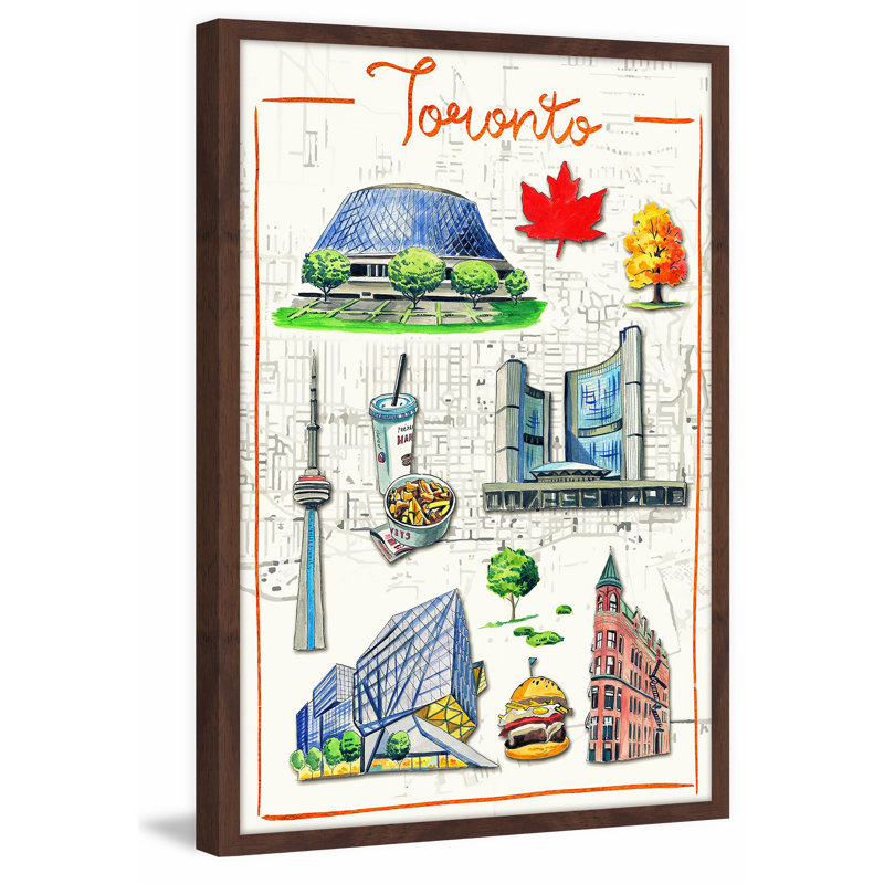 Fascinating Toronto - Antique 1 Piece Single Picture Frame Painting, 61cm H x 41cm W