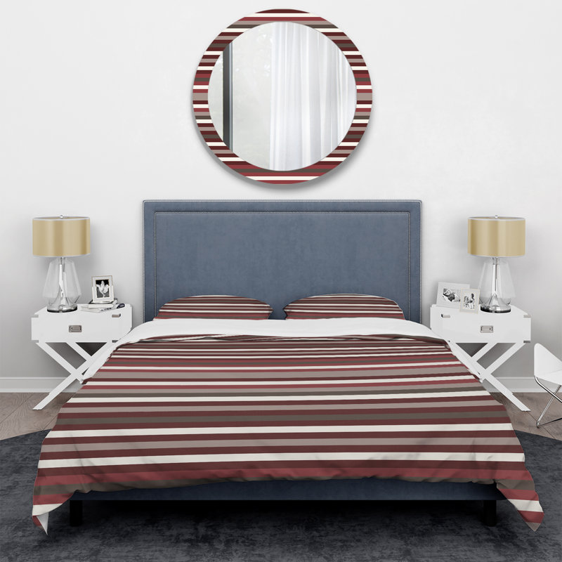 Ensemble de housse de couette en microfibre brun / blanc 3 pièces