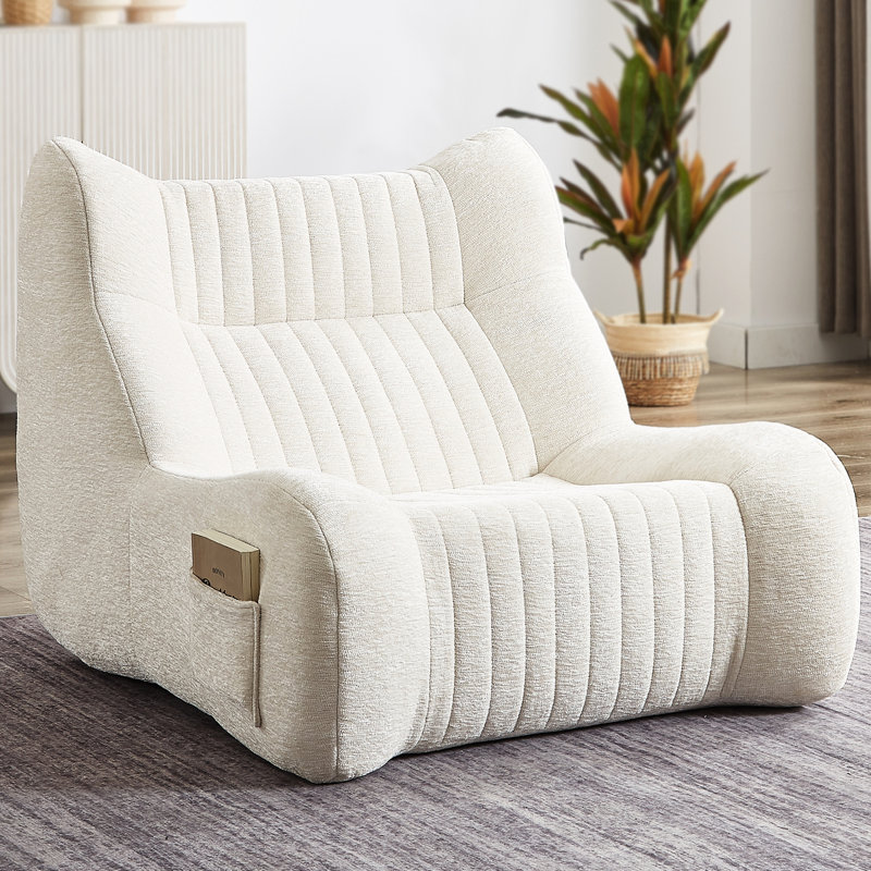 Comfy Lazy Floor - Bean Bag Chair For Adults With , High Sponge Filled, Chenille Fabric Home Relaxing And Chenille, Oversized Entertaining In Office