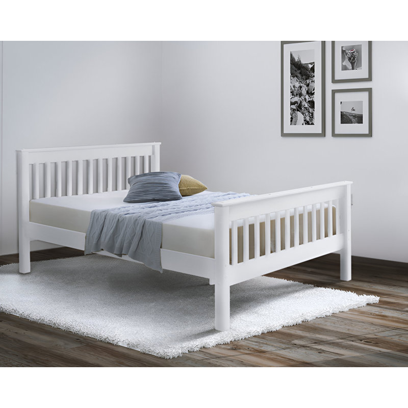 white Wooden Bed, UK Single - DE 90 x 190 cm