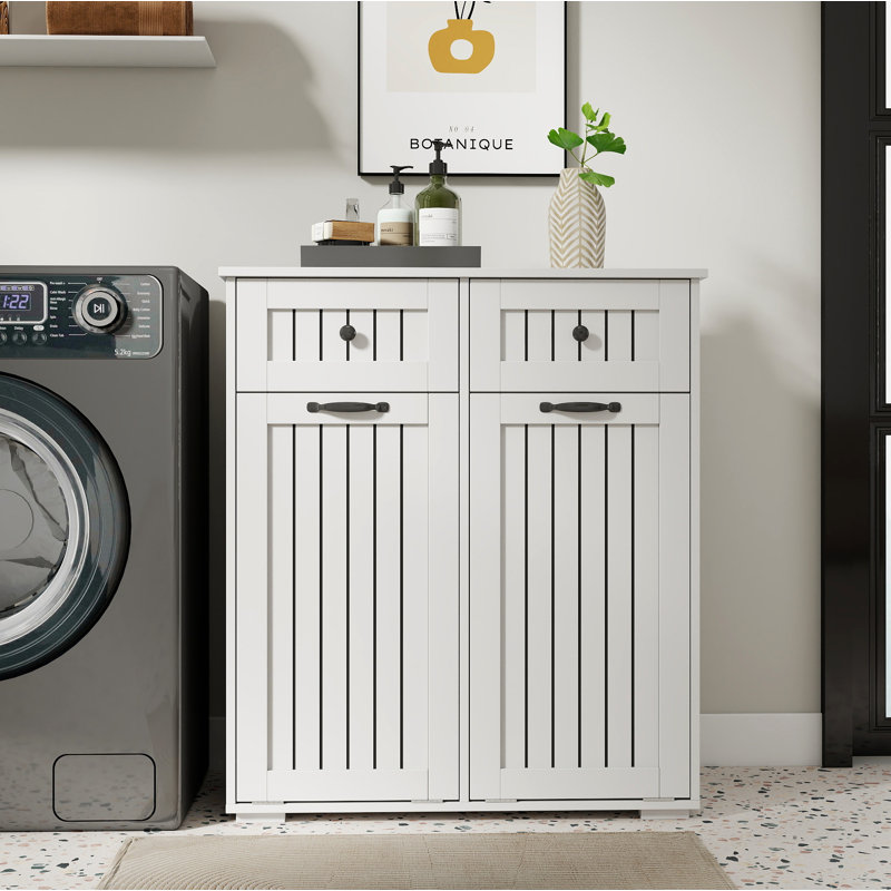 Laundry Cabinet ,With 2 Removable Laundry Basket And 2 Drawers