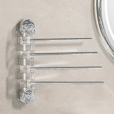 Porte-serviettes à ventouse Porte-serviettes de salle de bain pivotant sans trou Tablette suspendue pour salle de bain Toilette La barre à serviettes n'endommagera pas les murs Adhérence forte