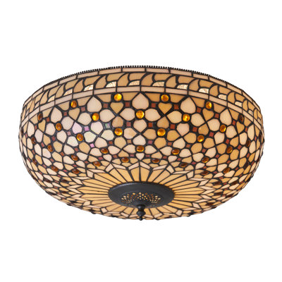 Lairgnen Glass and Tiffany Glass Flush Mount