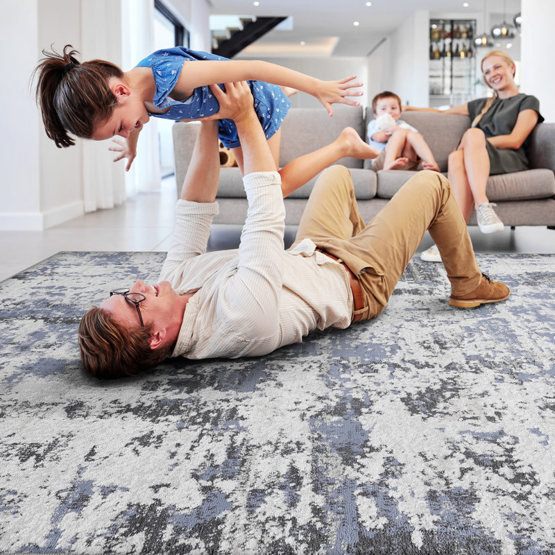 Area Rug, Collection 5X7 Grey / Denim / Abstract