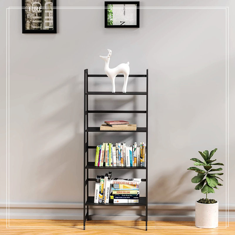 Itai Ladder Storage Bookcase, Black