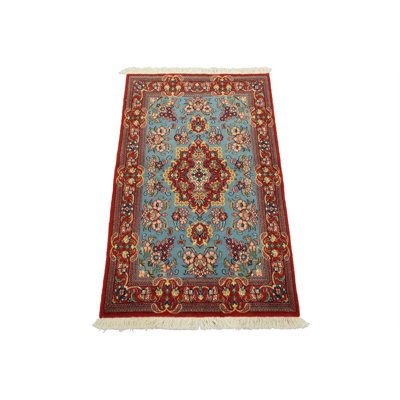 Tapis traditionnel noué à la main 2 pi 7 po x 4 pi 2 po Qom