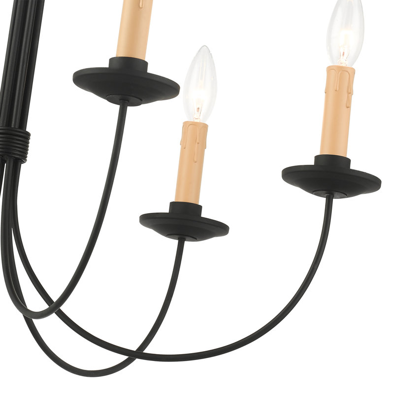 Lustre classique / traditionnel à 6 lumières de style bougie Analysia