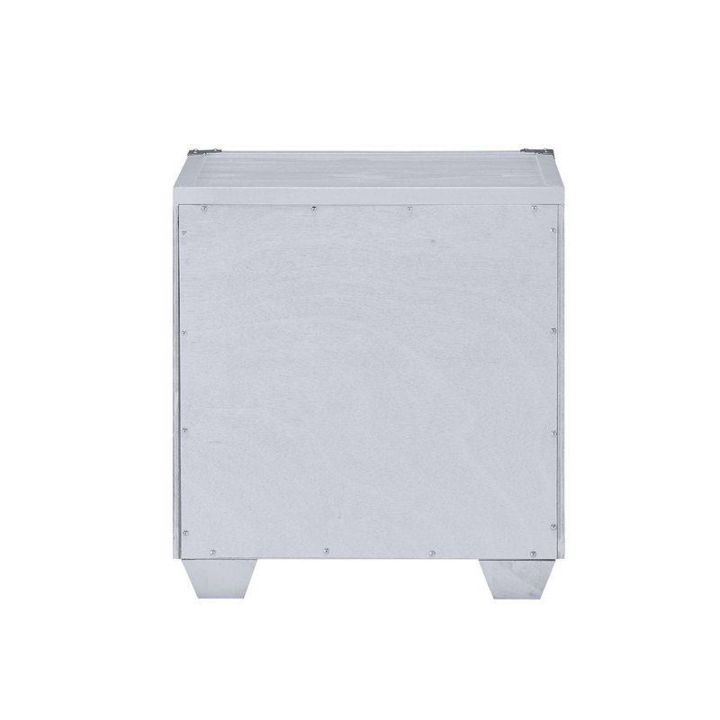 1 Drawer Nightstand With One Open Compartment In Grey Finish