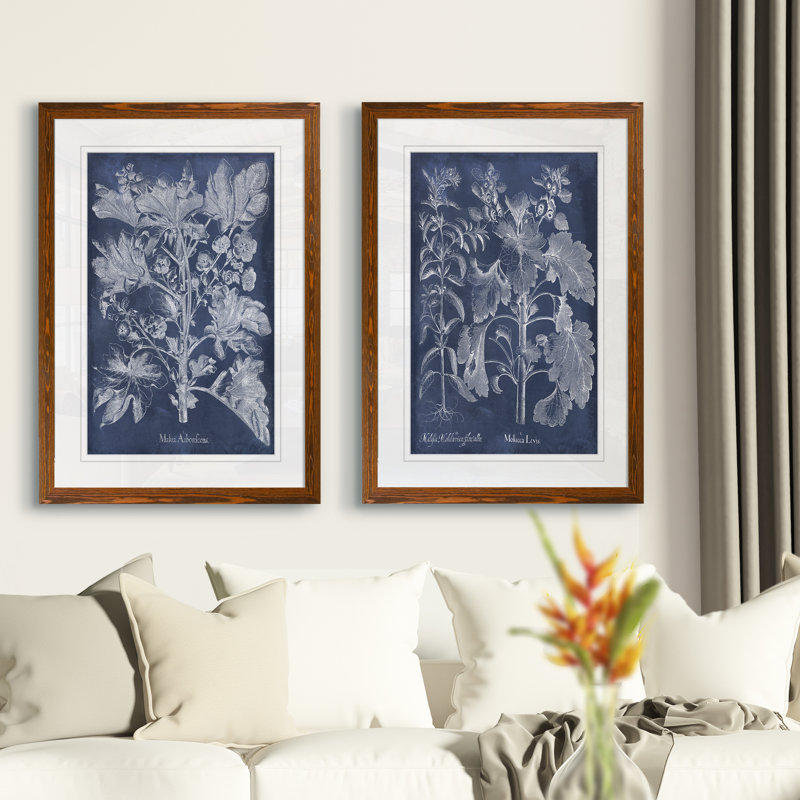 Ensemble de 2 reproductions d’art encadrées dans un cadre Indigo I, Blanc, H 24 po x l 18 po x P 1,25 po, Cadre en érable