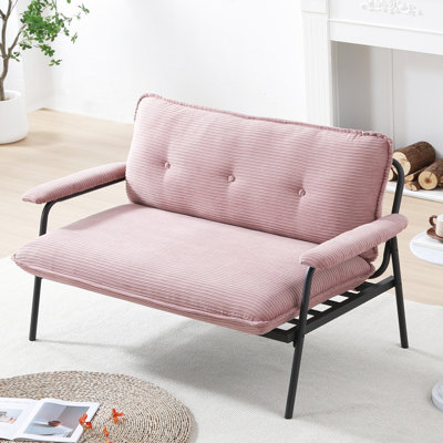 53 pouces beige rose noir avec rembourrage en éponge, mélange, structure en métal pour une assise confortable, légère et mobile