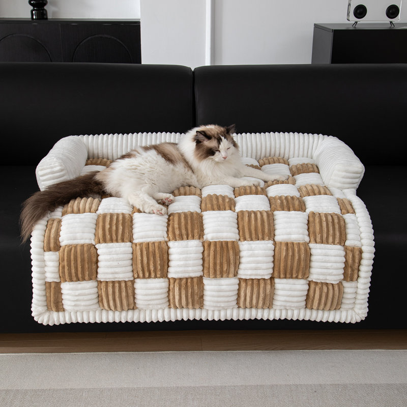 Lit pour chien en flanelle ultra-doux, H 5,3 po x l 29,5 po x P 29,5 po, Marron clair