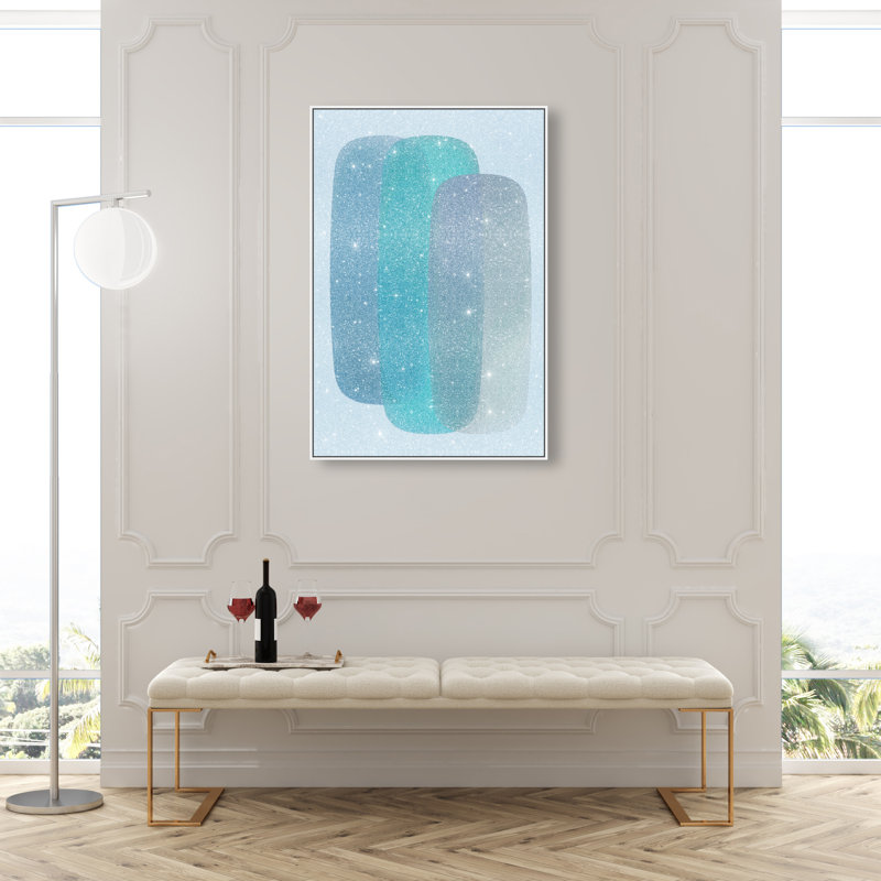 Teal Gradients Print by Oliver Gal, 16"H x 11"W, White Floater Frame