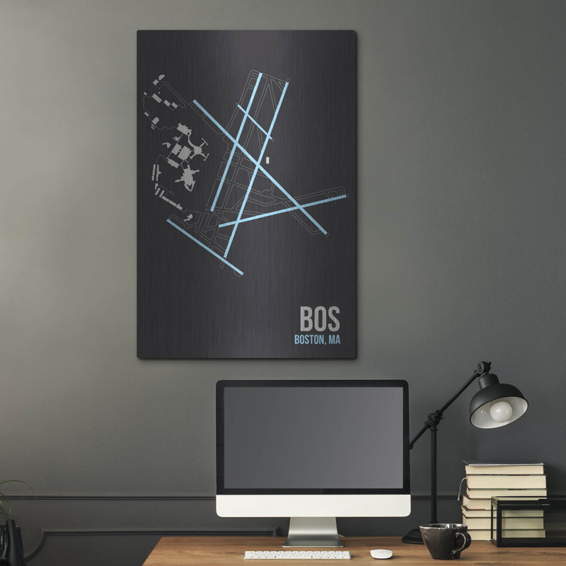 "BOS" par O8, à gauche, H 36 po x l 24 po