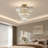 20'' 5-Tier Gold Crystal Chandelier Modern Round Semi Flush Mount Ceiling Light-1088633869