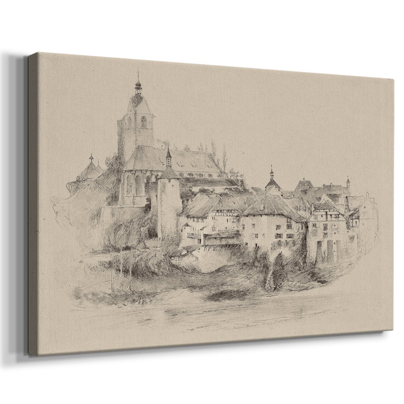 Croquis rétro-XXXIX - toile tendue avec châssis, H 9 po x l 13 po