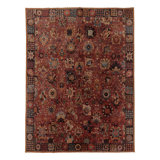 Vintage Swedish Rya Rug, Brown And Rust Ombre Scandinavian - Rug & Kilim