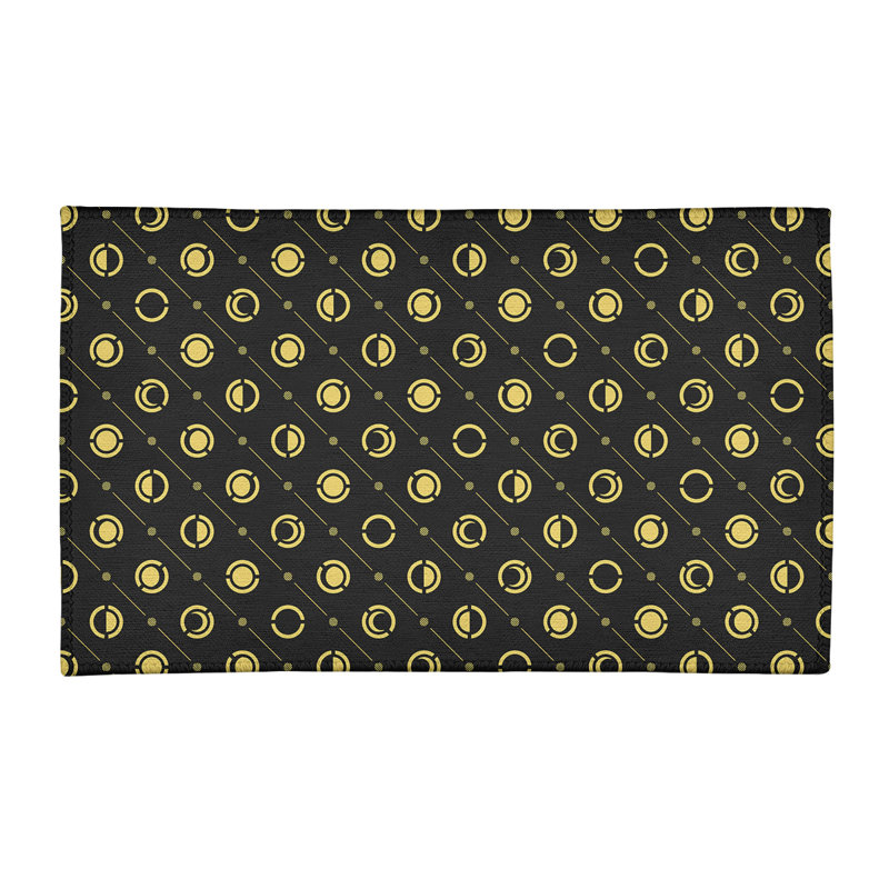 Tapis jaune/noir lune phases, Rectangle 3 pi x 5 pi