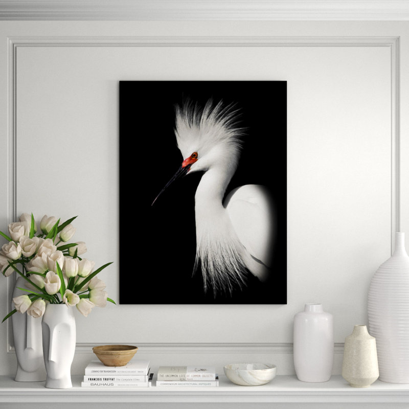 Egret Study A Print by Zoey Riley, 40" H x 30" W, Outdoor