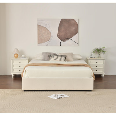 Upholstered Platform Storage Bed with Drawers
