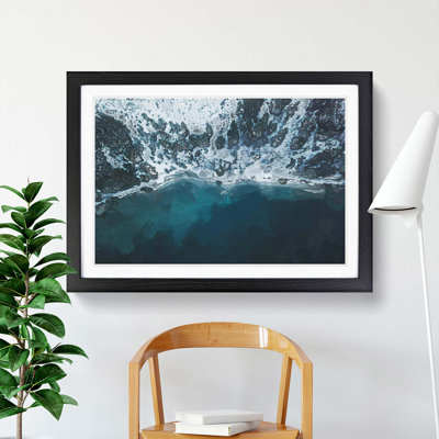 Winter Forest by a Lake in Germany in Abstract - Framed Print