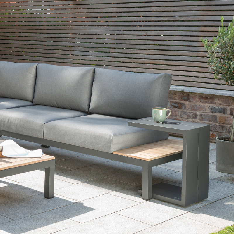 Elba Charcoal Aluminum Outdoor Side Table