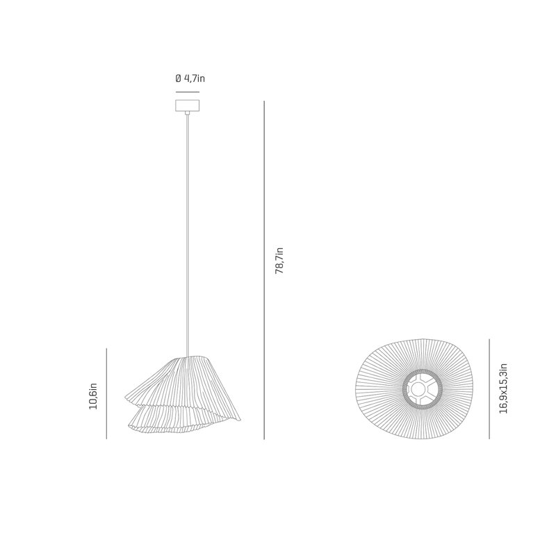 Tempo Vivace Pendant, 10.6" H x 16.9" W x 15.4" D, Beige, No
