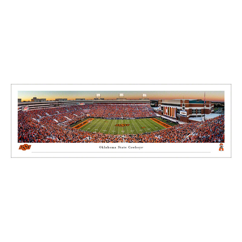 Impression panoramique de l'Oklahoma State Football, H 13,5 po x l 40 po x P 0,38 po, Sans cadre
