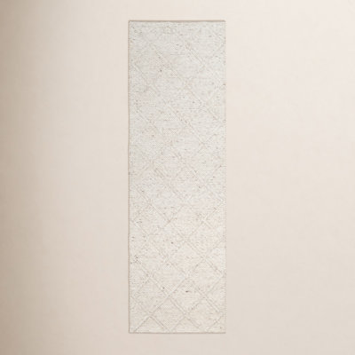 White Flatweave Geometric Rug