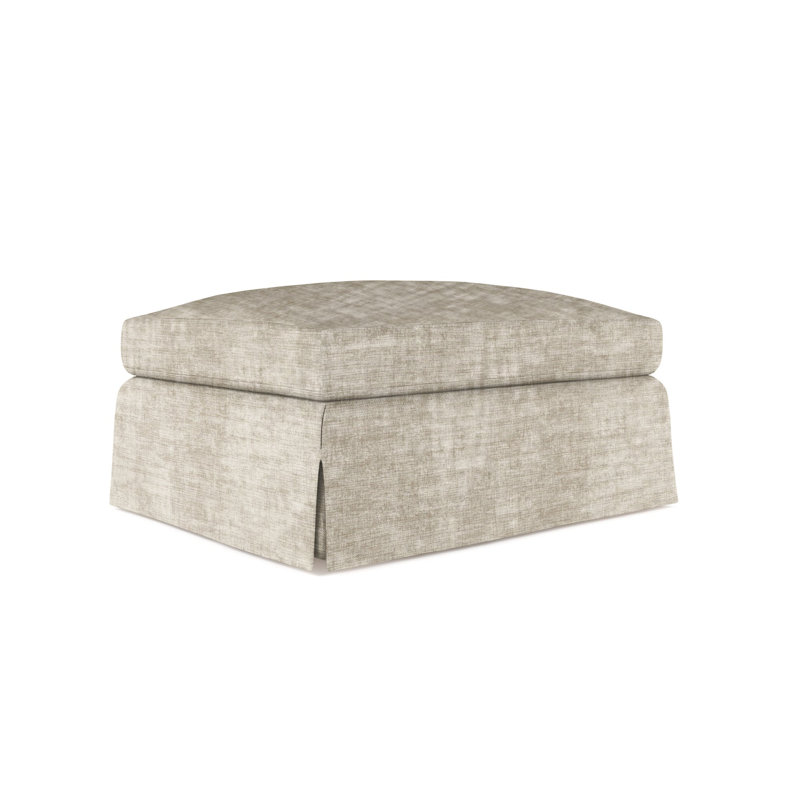 Ludlow Ottoman, Plush Velvet Oyster, Weathered