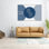 Mid Century Glam Navy Silver 2 - reproduction d'art sur toile
