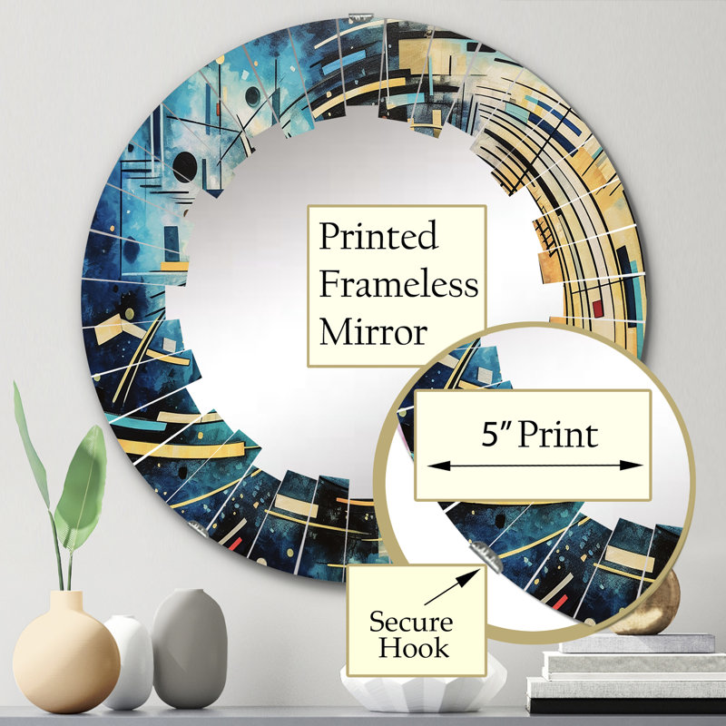 Doory - Miroir mural moderne rond, 24 po x 24 po