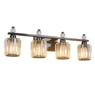 Lampe de meuble-lavabo moderne en cristal avec abat-jour cylindrique