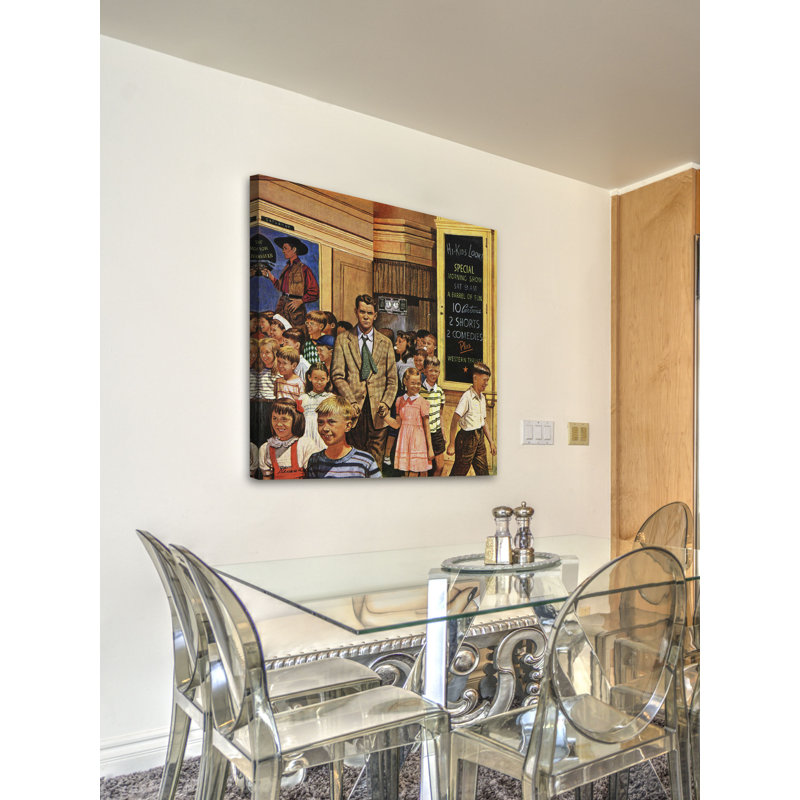« after the movie » par stevan dohanos, reproduction d’art sur toile tendue, 40 po x 40 po