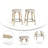 26″ Bar Stools,Mid-Century Modern Swivel Upholstered Counter Stool with Soild Wood Leg Frame (Set of 2)-1121748934