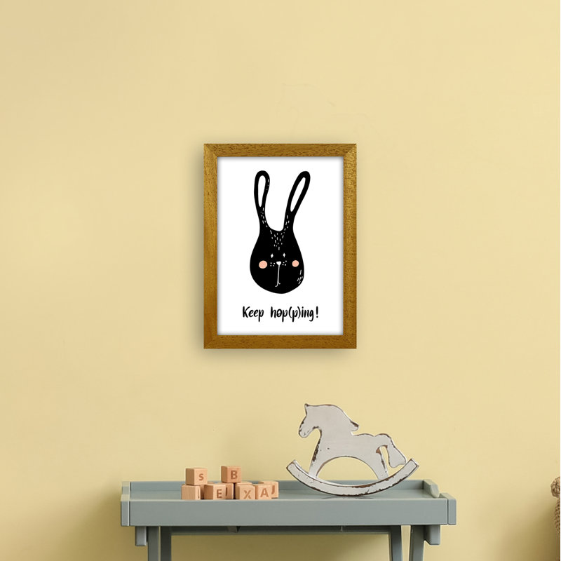 Bunny by Miniofmine - Print, 34cm H x 25cm W x 3cm D, Brown Framed