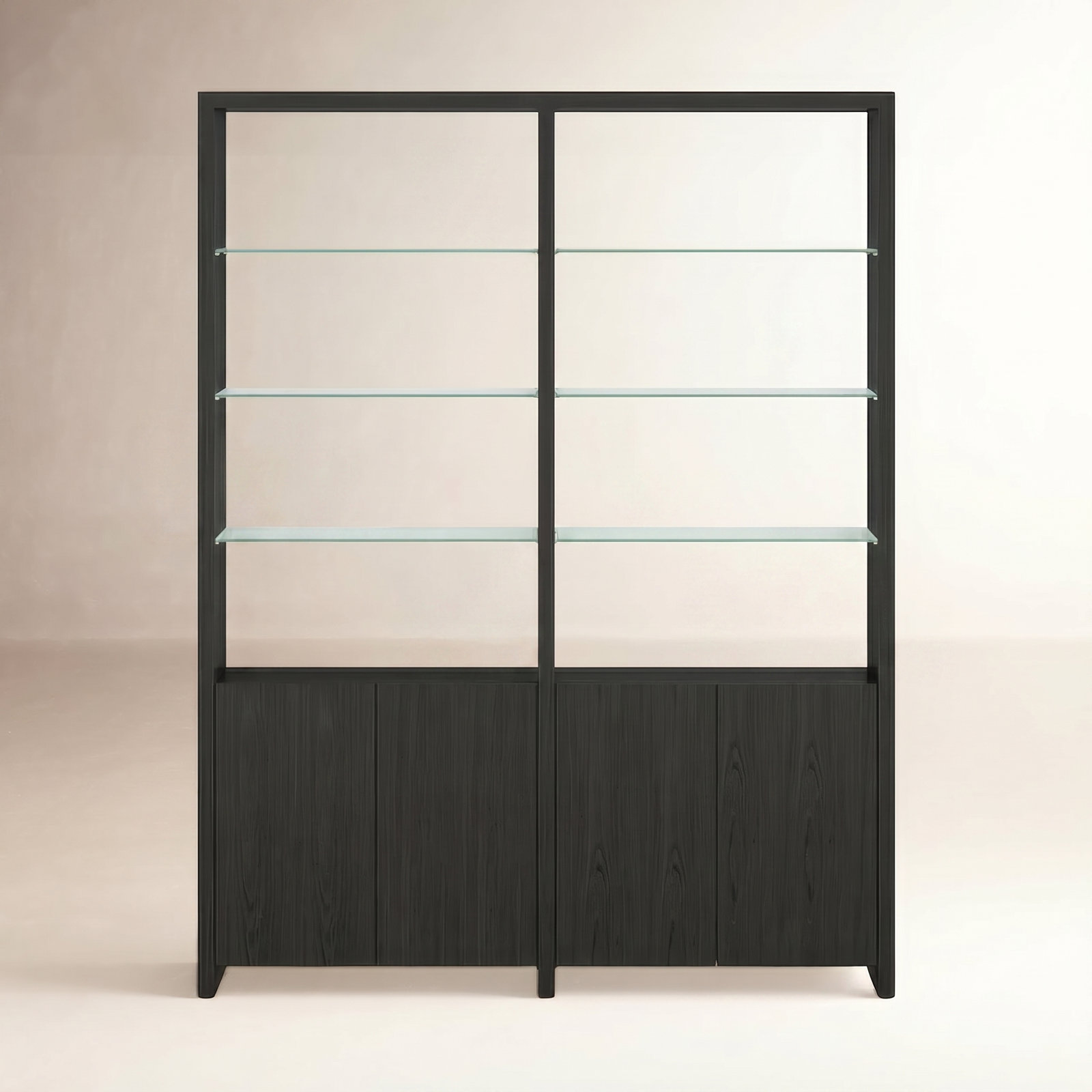 Linea™ 96" Bookcase, Charcoal Stained Ash, 2, 83.75" H x 65" W x 14" D