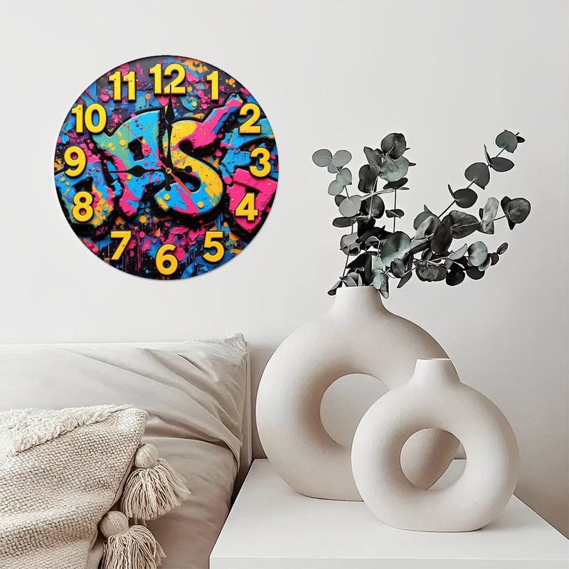 colorful artistic wall clock decoration