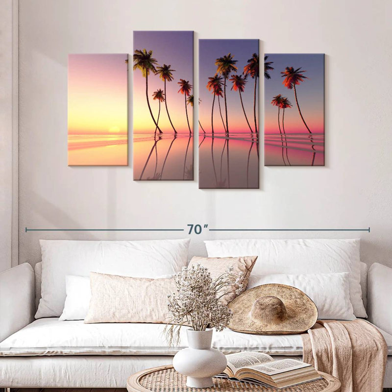 Gillard Palm Trees Pink Sunset, 32" H x 52" W
