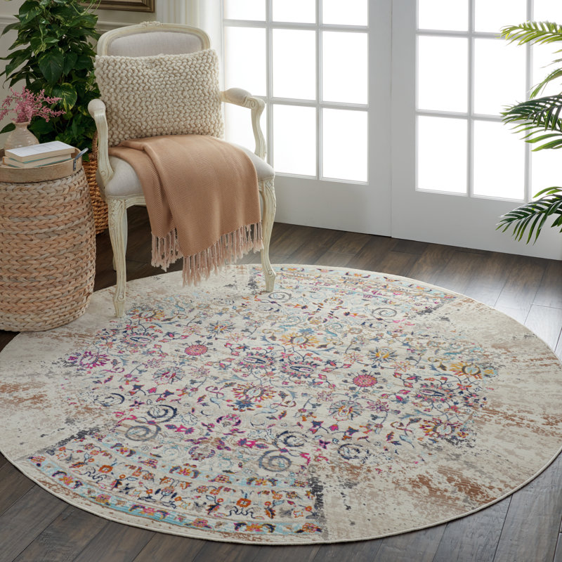 Erinn Oriental Area Rug, Round 172cm