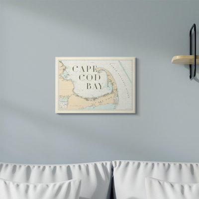«Cape Cod Bay Beach Vintage Map Word Design», impression