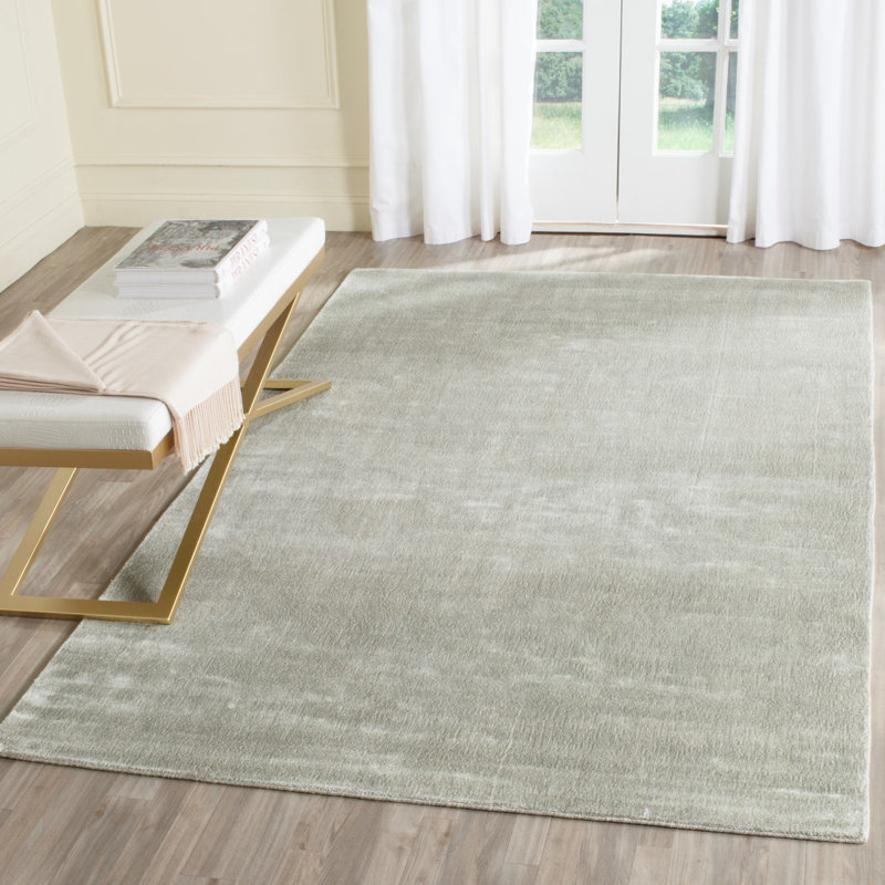 Tapis en viscose noué à la main Mcelroy, Rectangle 6 pi x 9 pi
